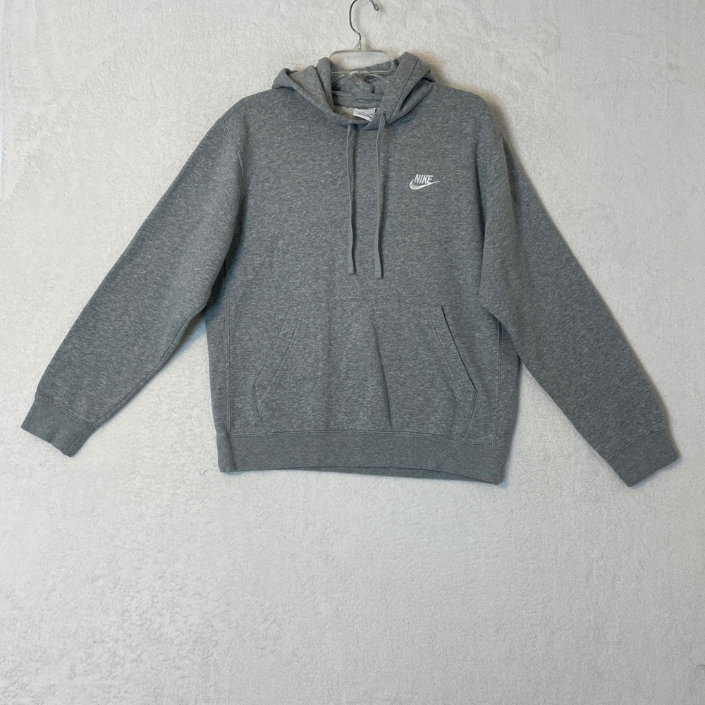 Nike Mens Sportswear Club Fleece Hoodie Grey Heather BV2654-063 Small